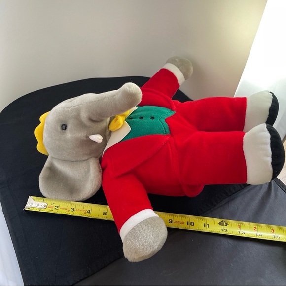 Gund Babar the Elephant Plush 1988 Macy’s 14” Red Suit Vintage Xmas - Picture 7 of 10